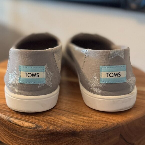 TOMS Alpargata Cupsole Slip-Ons – Grey Star Print Canvas, Women’s US 7, Like-New - Picture 2 of 8